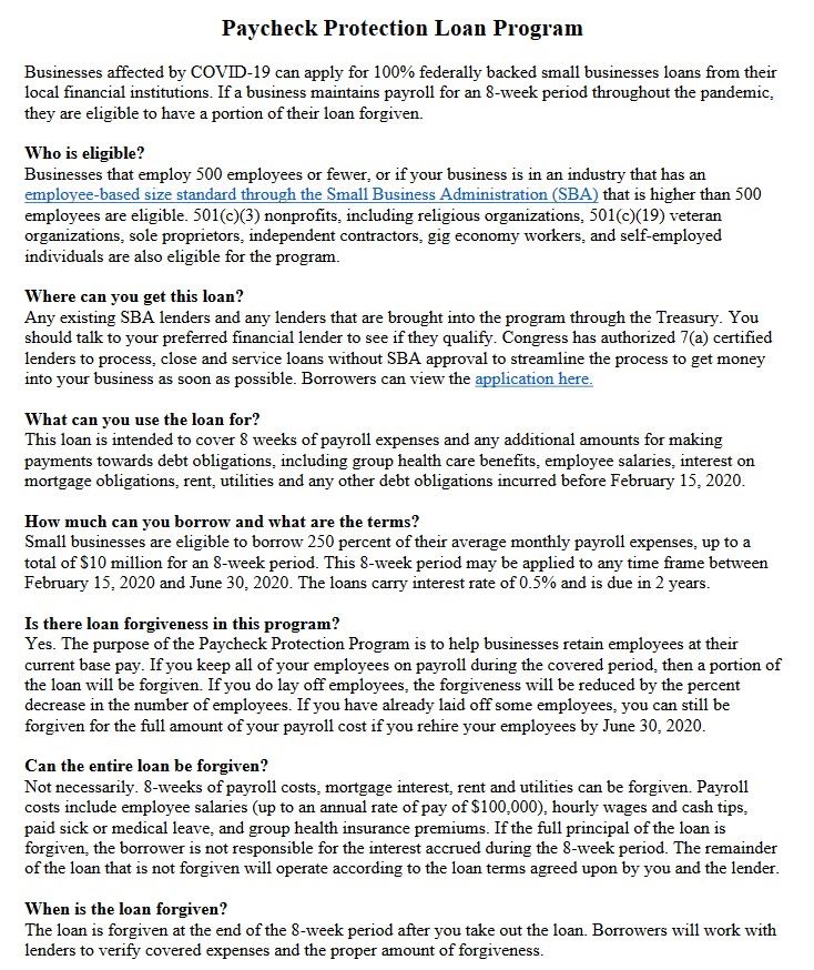 paycheck protection Opens in new window