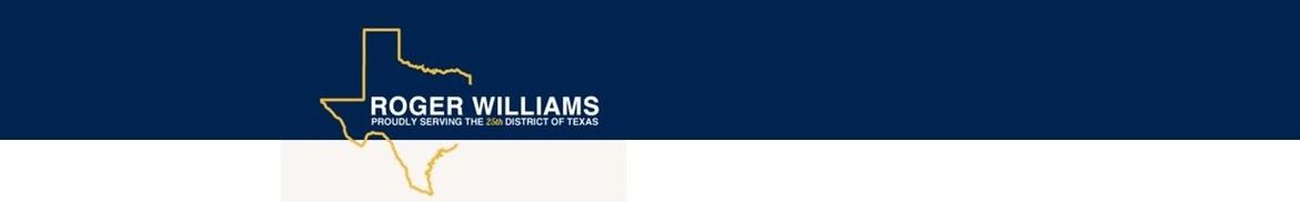 CONGRESSMAN ROGER WILLIAMS